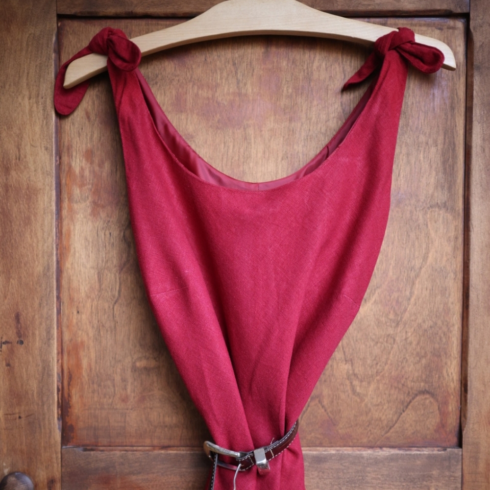 Romantic Red 100% Linen Dress – GAP | Size M